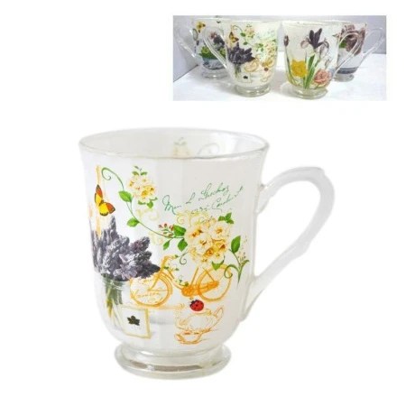 Кружка 320мл стекло 4 деколи GH400-13141516 (48)