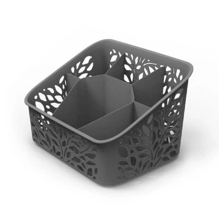 Органайзер настольный 19*14,7*12,2см пластик Leaves (серый) (24)