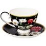 Чайный набор 4пр фарфор МАКИ на 2 персоны 250мл черный (18)