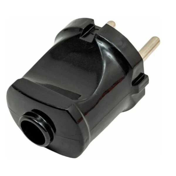 Вилка штепсельная без заземления пластик 10А прямая черная SBE-10-P04-b Smartbuy (100)