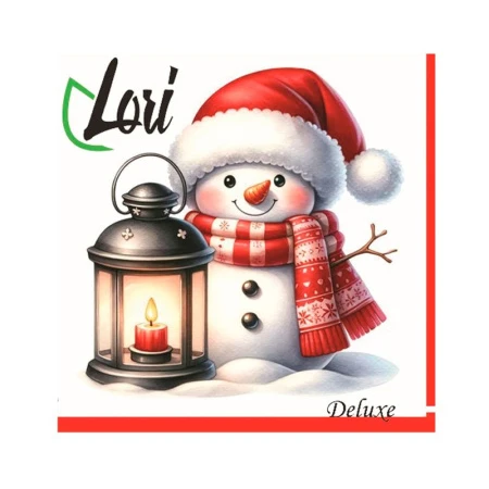 Салфетки бумажные новогодние Лори 3-х слойные 33*33 (16)