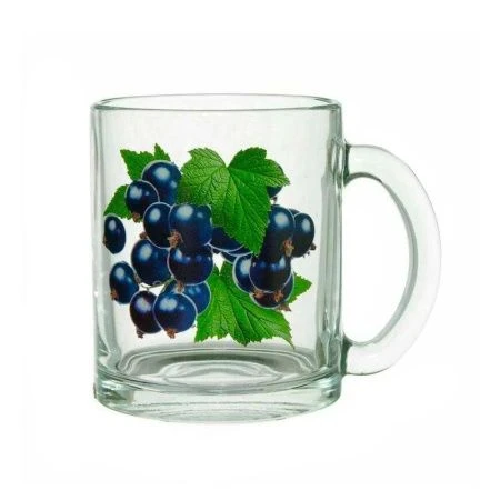 Кружка 320мл стекло Чайная ЧЁРНАЯ СМОРОДИНА (24)