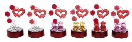 яяяФигурка с цветами и сердцем на подвеске стекло свет 12*6,5*6см 521260