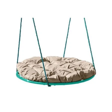 Качели садовые металл ГНЕЗДО (max нагрузка 80кг) 85*85*20 с подушкой бежевой (1)