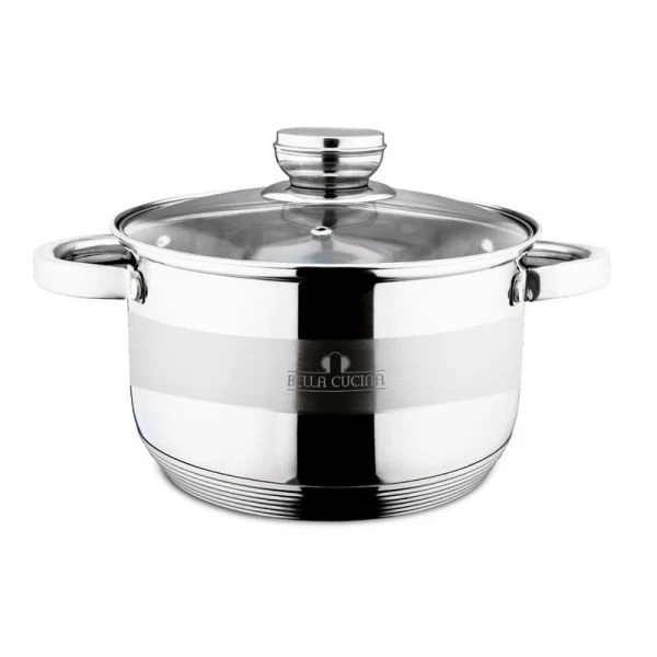 Кастрюля 2,1л нерж.сталь стекл.крышка 16см BС2035 (4)