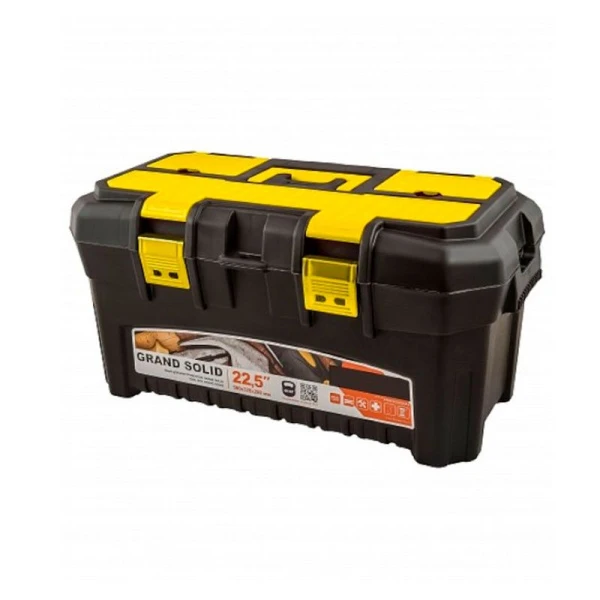 Ящик для инструментов 580*320*280мм пластик Saturn 22,5 с органайзером и вставкой черный (4) 2214023