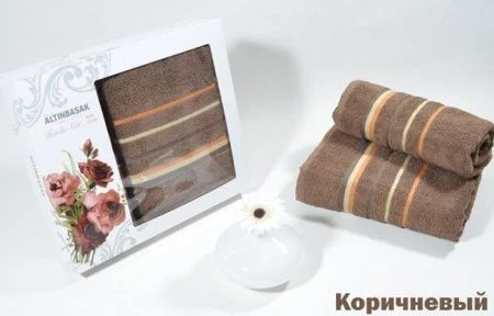 яяяНабор полотенец махровые Altinbasak RAINBOW (50*90/70*140) (Коричневый)