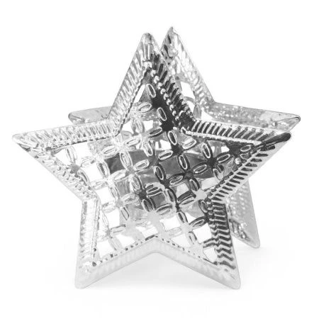 Подсвечник новогодний ЗВЕЗДА 8*8*4см металл серебро LF-DA325ST2/JC-16323 (320)