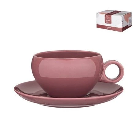 Чайный набор 2пр фарфор Fusion на 1 персону 290мл брусничная (24)