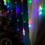 Новогоднее украшение гирл 8м штора со звездами, прозр нить, 12звезд+126цв 1 реж