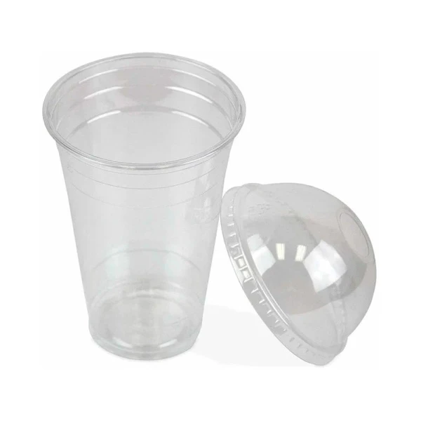 Стакан шейкер одноразовый ПЭТ 500мл D95мм прозр. с куп. крышкой с отверстием СТП (50/1000)