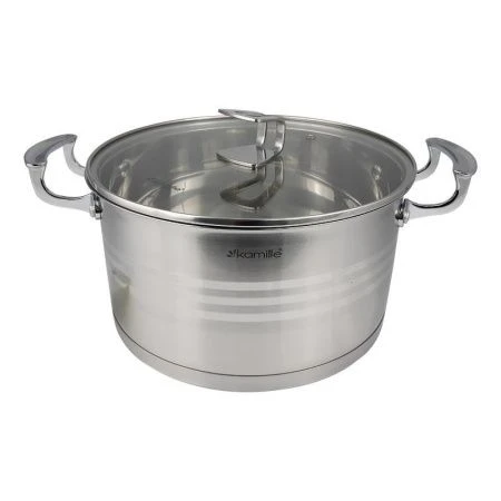 Кастрюля 5,7л нерж.сталь со стекл.крышкой 24см арт. 5857 (4)