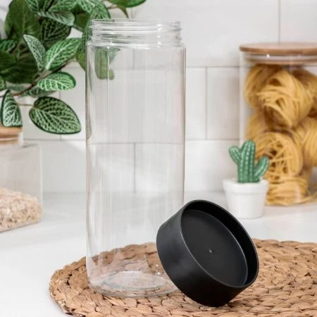 Банка для сыпучих продуктов 1,5л пластик Asti черный (12) 221102830/02