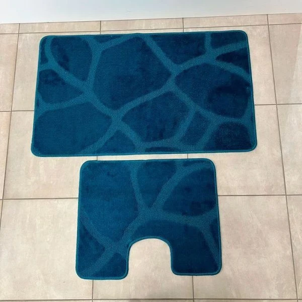Набор ковриков в ванную 2пр 50*80/40*50 полипропилен MAXIMUS 10604 DEEP LAKE синий 2595