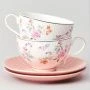Чайный набор 4пр фарфор ВРЕМЕНА ГОДА на 2 персоны 250мл розовый (12)