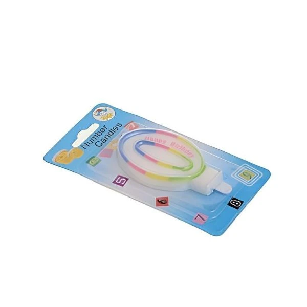 Свеча в торт парафин Цифра 0 С Днем рождения NM-10 (12)