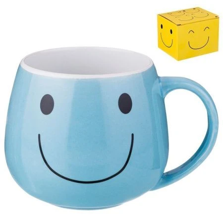 Кружка 300мл керамика ВЕСЕЛЫЙ СМАЙЛИК 9*8,2см (48)