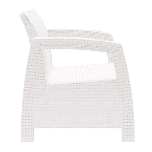 Диван 1270*700*790мм РОТАНГ-ПЛЮС пластик белый (1)