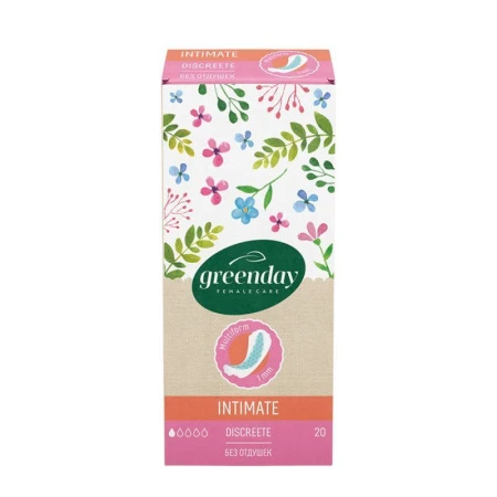 Прокладки ежедневные гигиенические 20шт Discreete GREEN DAY (28)