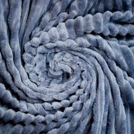 Плед 150*200см велсофт 300GSM полоска 2,5мм серый JC-17894 (12)