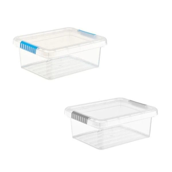 Контейнер для хранения 3л 250*200*97мм пластик Standart прозрачно-голубой (16)
