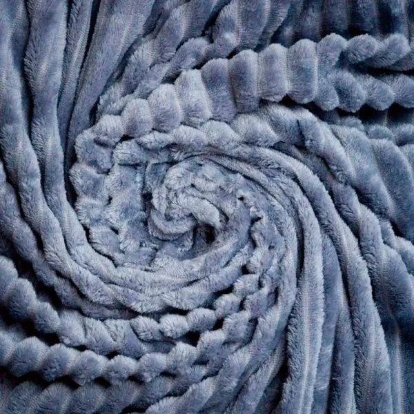 Плед 150*200см велсофт 300GSM полоска 2,5мм серый JC-17894 (12)