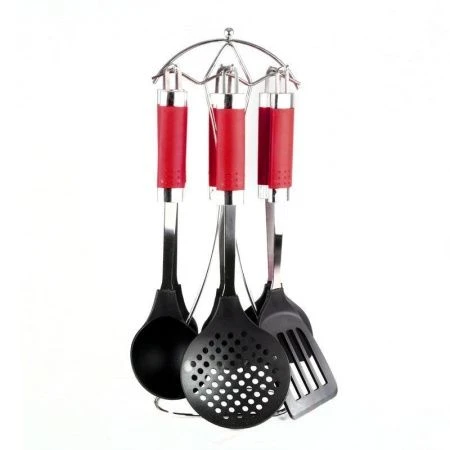 Набор кухонных принадлежностей 7пр тефлон 39*15*8,5см хром ручки подар.уп JC-4504/HY303(20)