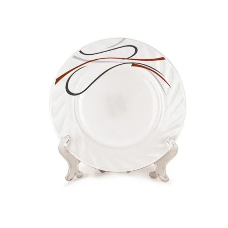 Тарелка мелкая 17,5см стеклокерамика ГЕОМЕТРИЯ плоская круглая (6/72)