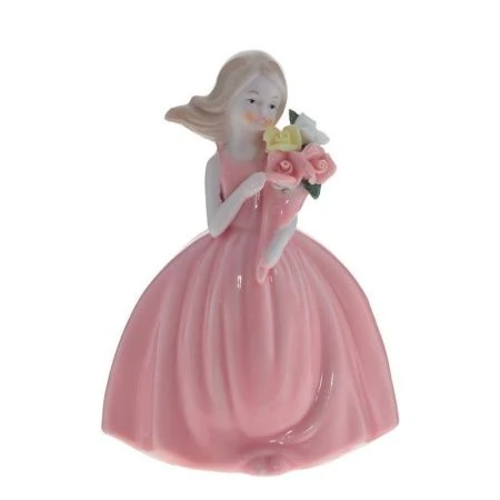 Статуэтка Девочка с цветами фарфор 9,5*6*12см (72)