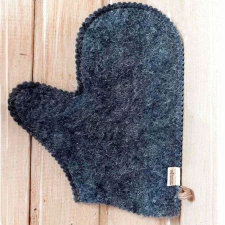Рукавица банная полушерсть