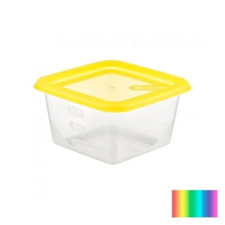 Контейнер пищевой 330мл 105*105*58мм пластик Fusion желтый квадратный (32)