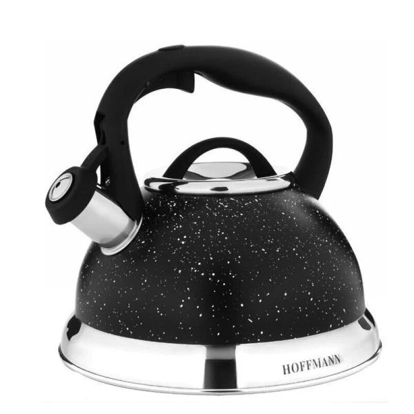 Чайник со свистком 3л нерж.сталь черный (12)