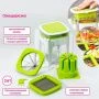 Овощерезка универсальная "Fresh cook" 3-мя насадками и пушером, цвет бело-зеленый  1554974