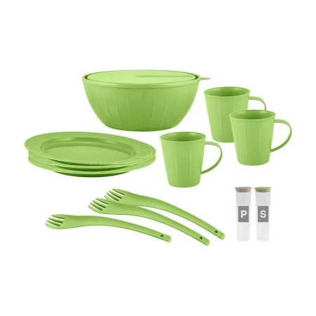 Набор для пикника 12пр на 3 персоны пластик Vanilla  фисташка (8) ВЫВОД