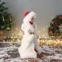 Фигурка новогодняя Снегурочка в бело-красной шубе двигается 40см