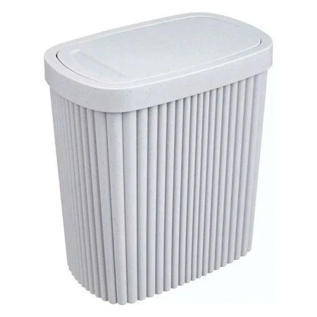 Контейнер для мусора 1,9л 225*140*253мм пластик VELVET светло-серый флэк с подвижной крышкой (8)