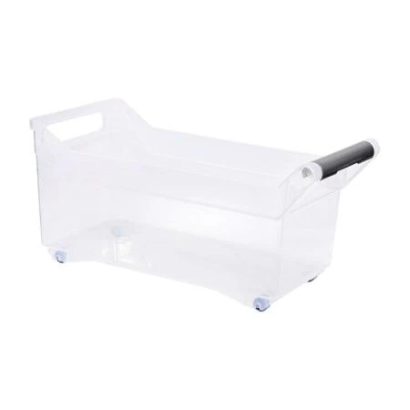 Органайзер 7л 38*18*18,5см пластик Прозрачный с ручкой на колесах (10)