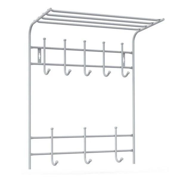 Вешалка с полкой 2-х ярусная 600*705*265мм металл матовый серый ВПТ8М (5)