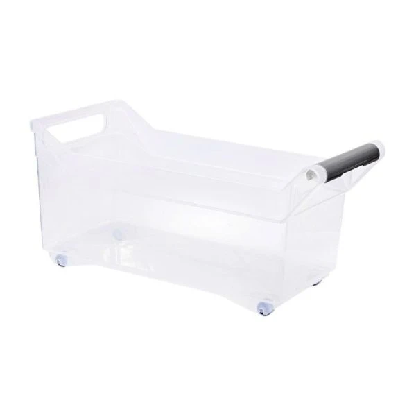Органайзер 7л 38*18*18,5см пластик Прозрачный с ручкой на колесах (10)