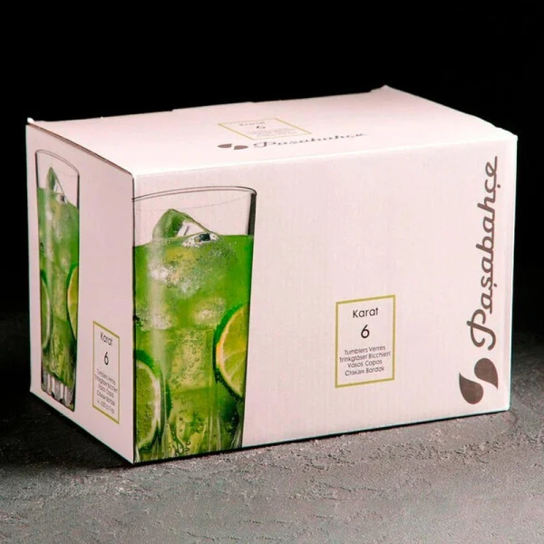 Стаканы для коктейля набор 6шт 330мл стекло КАРАТ (8)