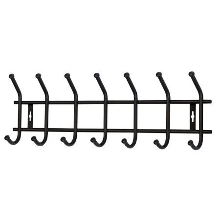 Вешалка 7 крючков настенная 665*192*80мм металл ВНТ7М черная матовая (5)