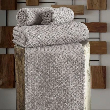 яяяПолотенце 90*150 махровое жаккард Karna DAMA (Кофейный)