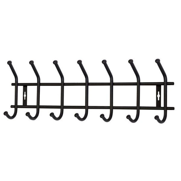 Вешалка 7 крючков настенная 665*192*80мм металл ВНТ7М черная матовая (5)