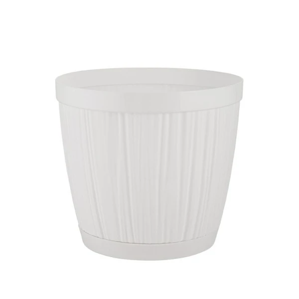 Горшок для цветов 6,5л 240мм пластик Barcelona белый (6)