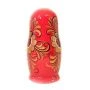 Матрешка 5-ти кукольная дерево Хохлома красная h15,5см, d 8-6см (1)