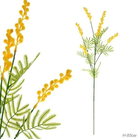 Цветы искусственные Мимоза желтая 85см пластик MNY-04 (800)