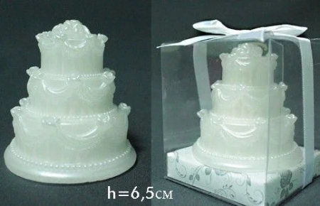 яяяСвеча декоративная Торт трехъярусный в под.уп.(48)