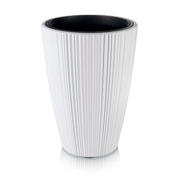 Кашпо 45л 390мм пластик Tocco с дренажной вставкой 20л белый (2)