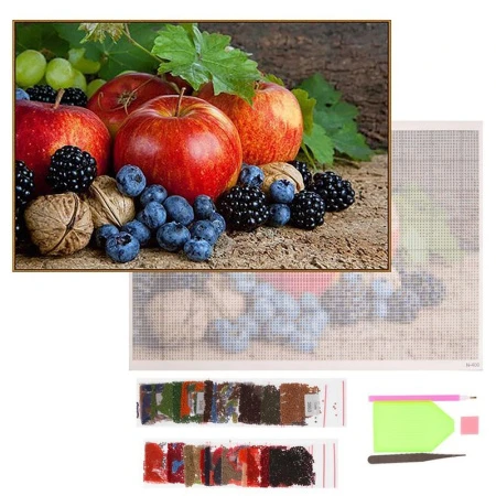 Набор для творчества Картина Дары лета (пластм. цв. матовые стразы/текстиль, 32 цвета)