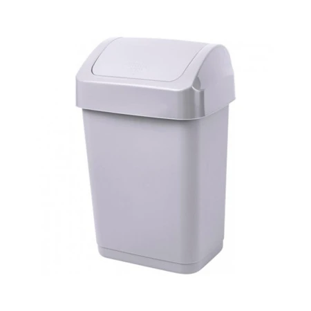 Контейнер для мусора 25л пластик Step серый с крышкой-маятником (6)